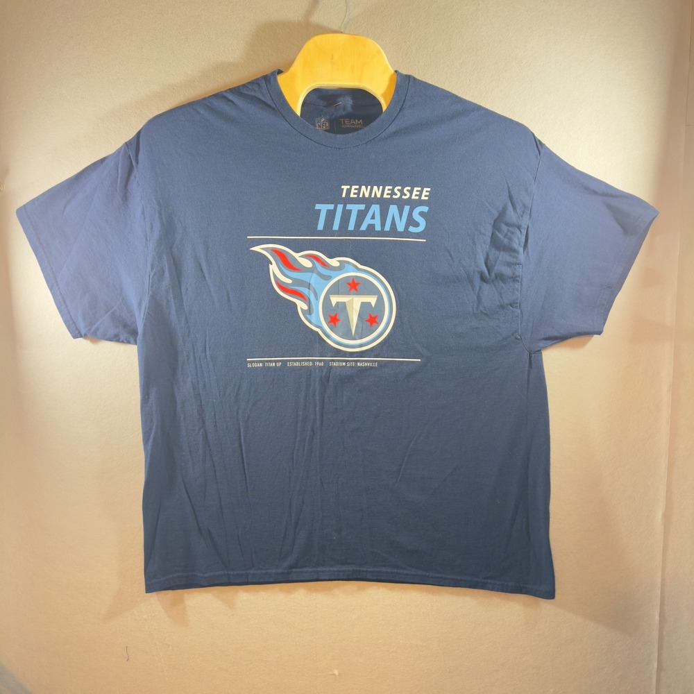 512 | Tennessee Titans NFL Team Apparel Blue Graphic T-Shirt Mens 3XL